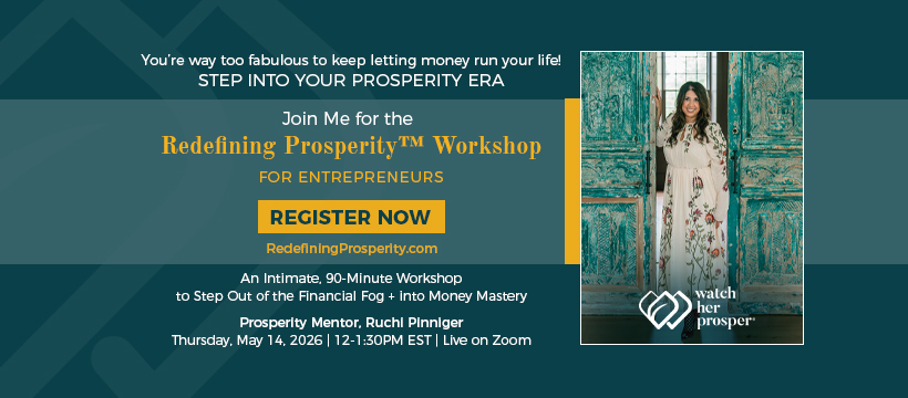 Photo of Ruchi Pinniger and details of upcoming Prosperity workshop